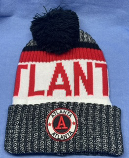 Atlanta Winter Embroidered Knit HAT with Pompom