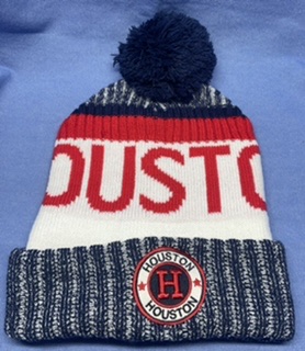 Houston Winter Embroidered Knit HAT with Pompom