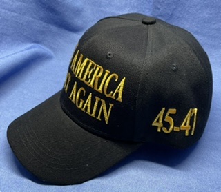 Make America Great Again Embroidered Black Cap with GOLD Letters