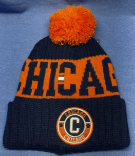 Chicago Embroidered Winter Knit HAT with Pompom