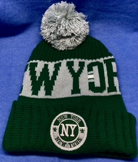 New York Embroidered Winter Knit HAT with Pompom