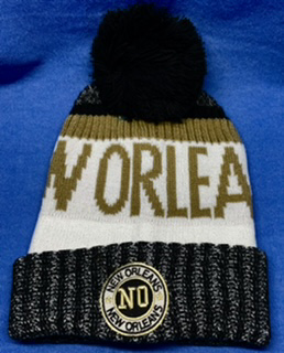 New Orleans Embroidered Winter Knit HAT with Pompom