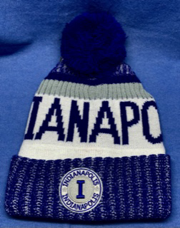 Indianapolis Embroidered Winter Knit HAT with Pompom