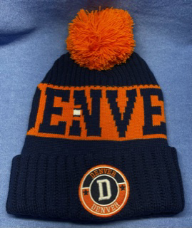 Denver Embroidered Winter Knit HAT with Pompom