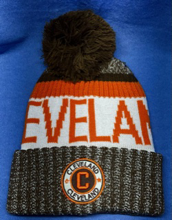 Cleveland Embroidered Winter Knit HAT with Pompom