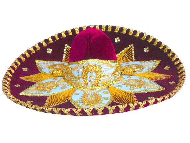 Mariachi Sequins HAT RED & Gold