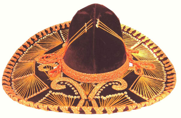 Child's Mariachi Hat Burgundy and GOLD