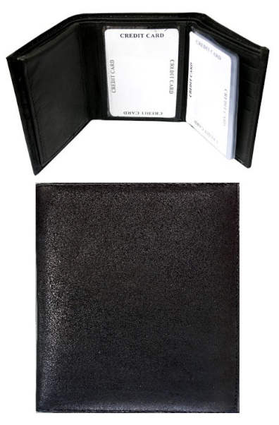 Plain Tri-fold WALLET Black