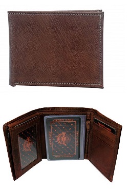 Plain Tri-fold WALLET Brown