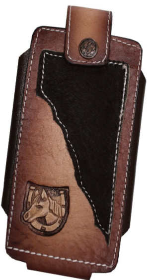 Brown Cow HAIR Cell Phone Pouch Horse Design