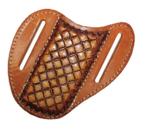 Brown Basket Weave Tooled Knife Sheath