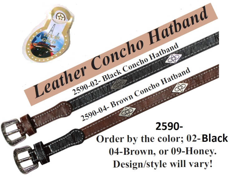 LEATHER Hatband w/Concho