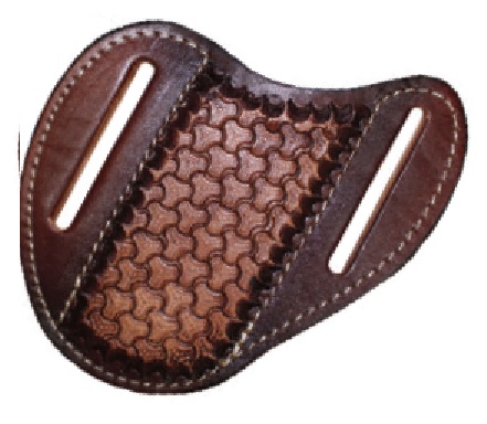 Brown Basket Weave Tooled KNIFE Sheath