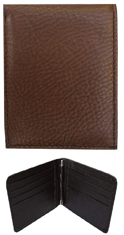 Brown Leather WALLET w/money clip