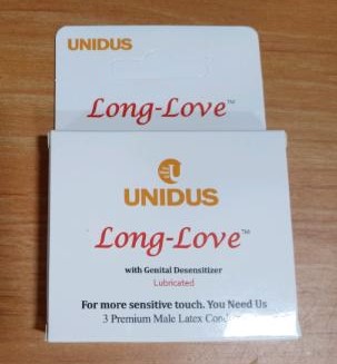 UNIDUS  Long Love Condom  Latex, 3 pcs pack