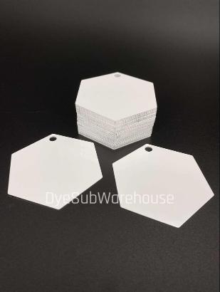 Dye Sublimation 2.76 x 3 Double Sided Hexagon Ornament