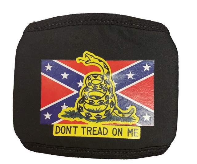 Wholesale Don't tread on me with REBEL Black Face Mask