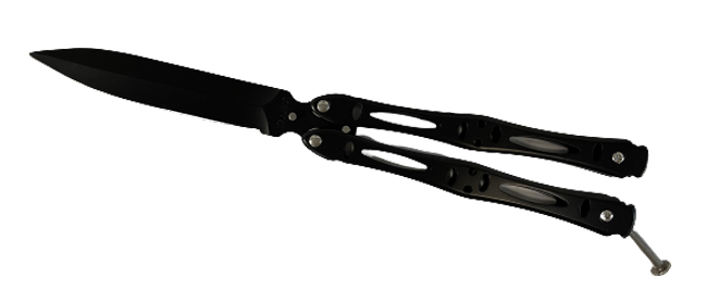 Butterfly KNIFE - Black  (SHIP within Michigan ONLY)