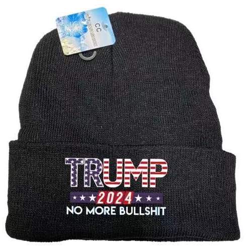 Trump 2024 NO More Bullshit Black Color Winter Beanie