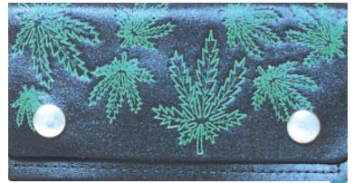 Wholesale Multi Marijuana Leaves Pattern LEATHER Bi Fold WALLET