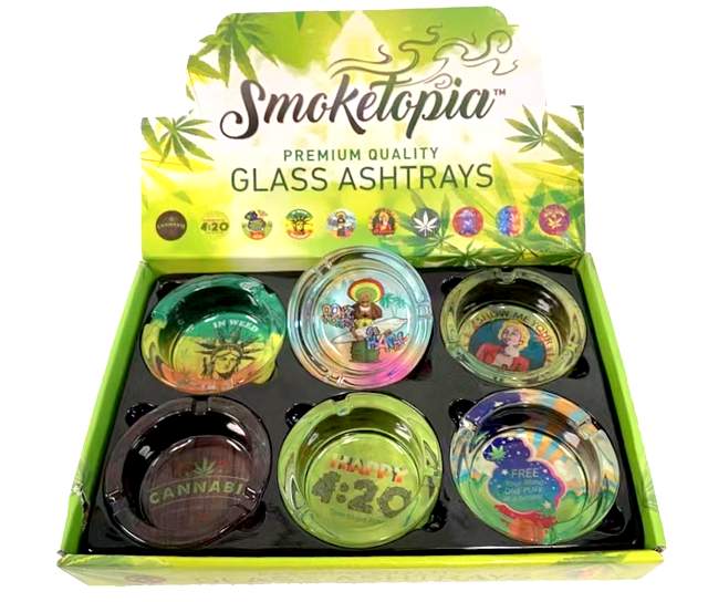 Wholesale Marijuana style GLASS Ashtray