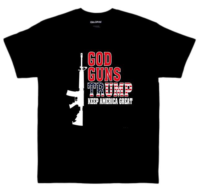 Wholesale GOD GUN TRUMP Black SHIRTs