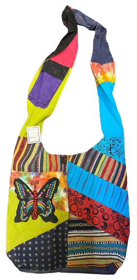 Embroidered butterfly patchwork hobo BAGS