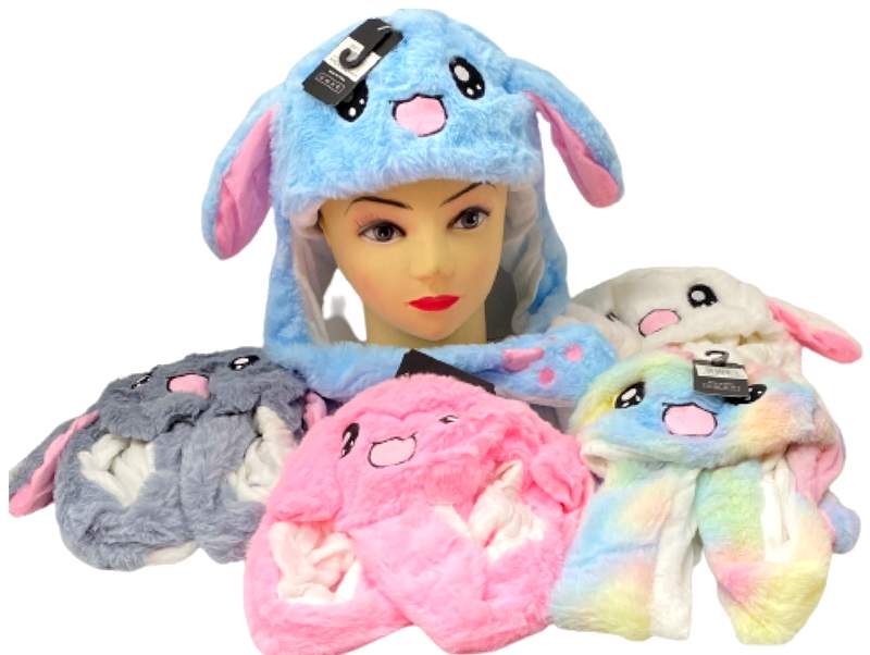 Light Up Long Plush ANIMAL with Flapping Ear Winter Hat Rabbit