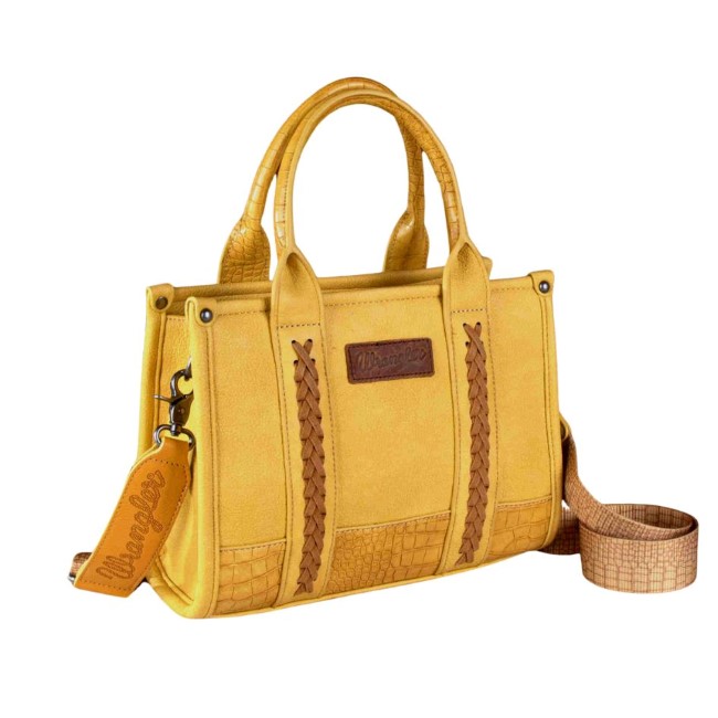 Wrangler CROC Print Concealed Carry Tote/Crossbody - Mustard