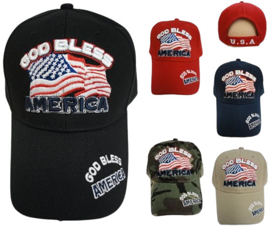 Wholesale GOD BLESS AMERICA with Flag HAT