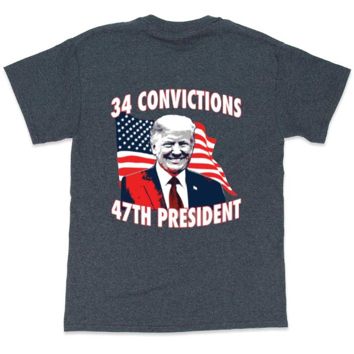 Wholesale Trump T-SHIRT 34 Convictions 47th president