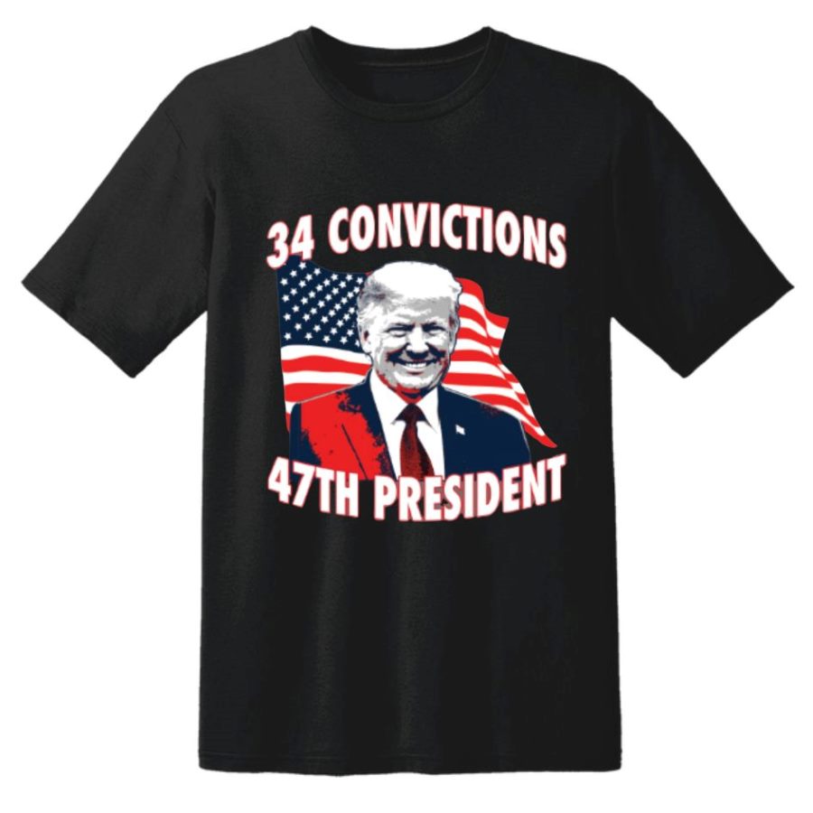 Wholesale Trump T-SHIRT 34 Convictions 47th President Black