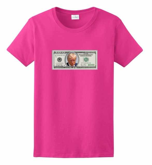 Trump 100 Dollar Bill Pink Color T-SHIRT
