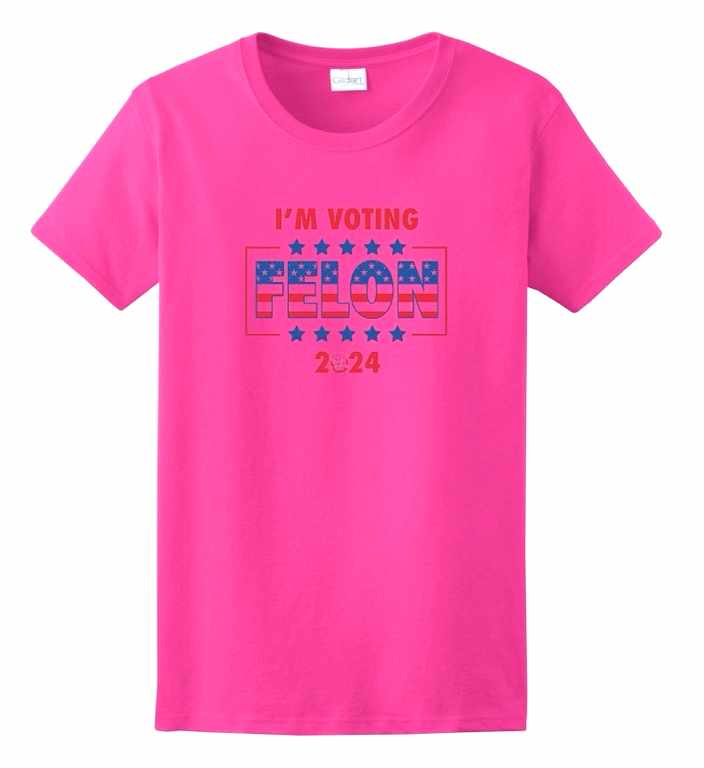 Wholesale Trump T-SHIRT I'm voting Felon 2024 Pink