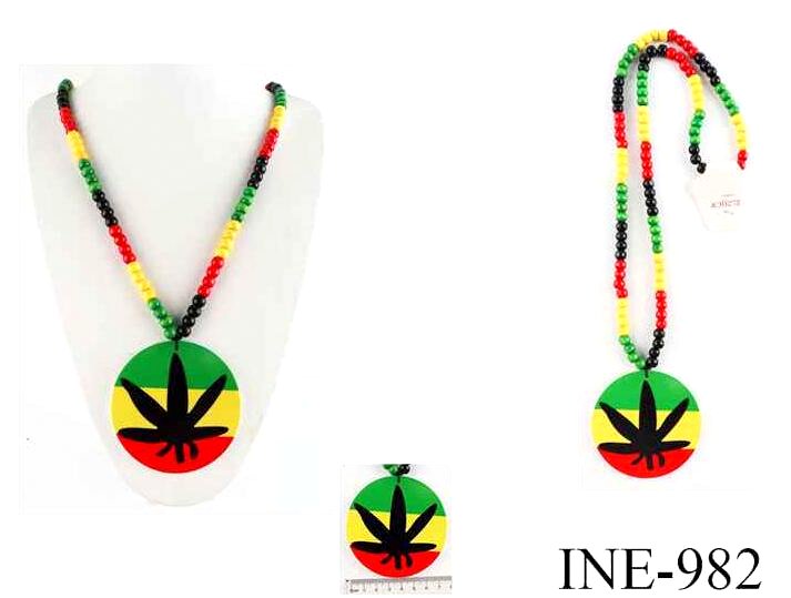 Wholesale Marijuana ROSARY Necklace Rasta Color
