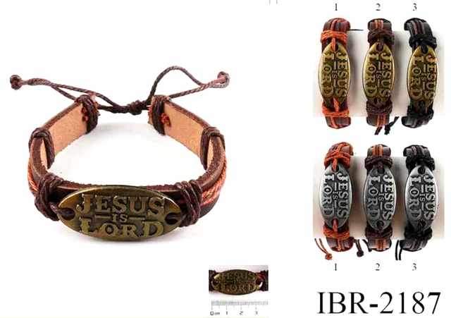 Wholesale Faux Leather Bracelet Jesus Is Lord