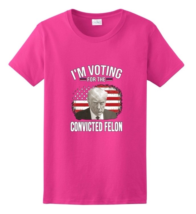 Wholesale Trump T SHIRT I'M VOTING FOR THE CONVICTED FELON Pink