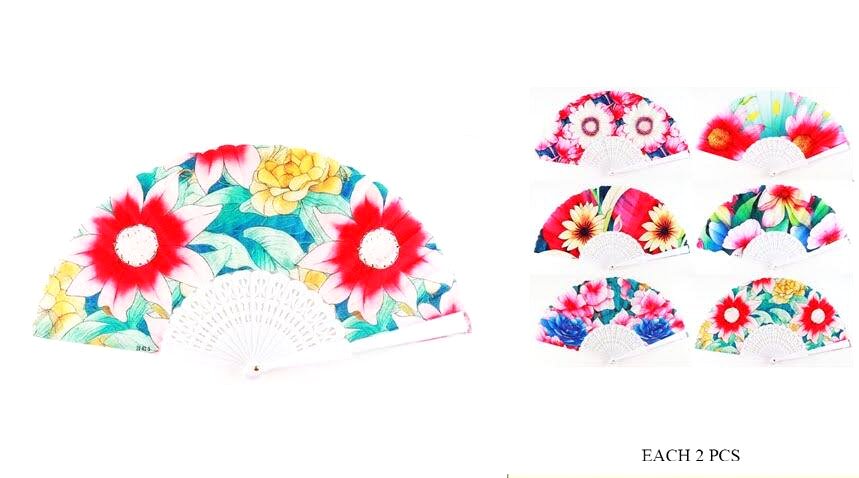 Wholesale Flower Print Hand FAN