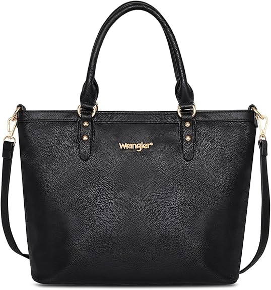 Wangler Tote Bag for Women ZIPPER Large Tote Purse Black