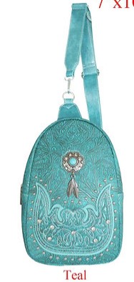 Wholesale Crossbody Backpack WESTERN Style Teal