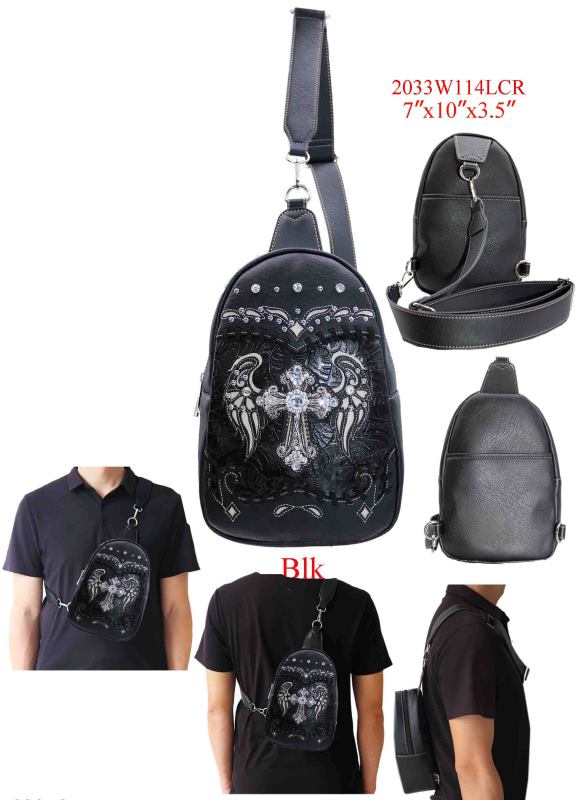 Wholesale Crossbody Backpack Western Wing Cross Design