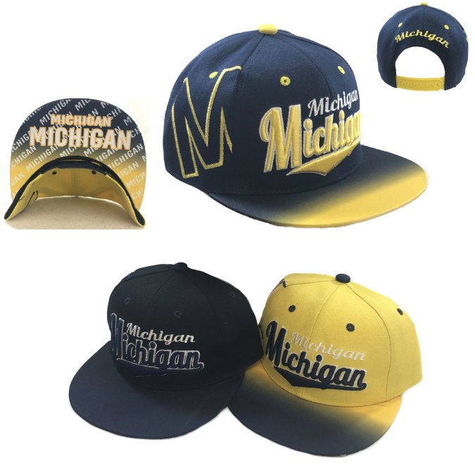 Snap Back Flat Bill/MICHIGAN [Fade TOP/Printed Bottom Bill]