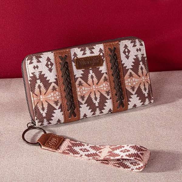 Wrangler Southwestern Art Print Wallet Light COFFEE