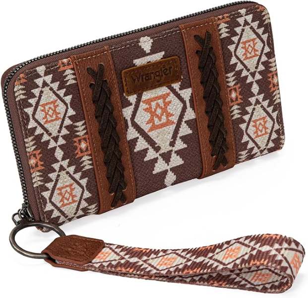 Wrangler Southwestern Art Print Wallet COFFEE