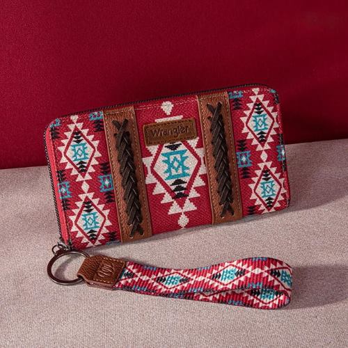 Wrangler Southwestern Art Print WALLET Burgundy