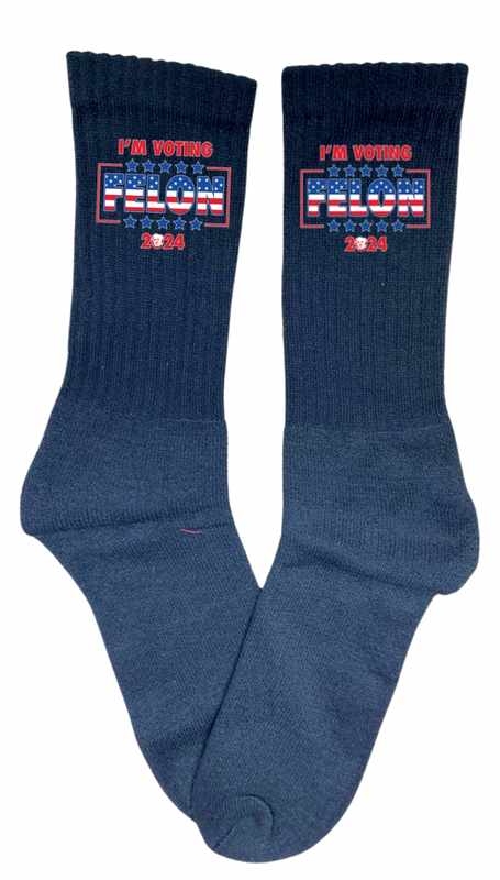 Wholesale I'M VOTING FELON 2024 Black Color SOCKS