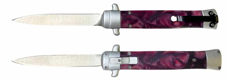 OTF Out the Front Pocket Knife Burgundy Color