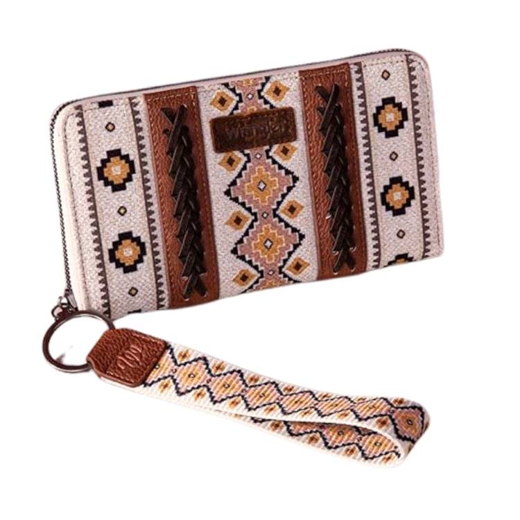 Wrangler Southwestern Art Print Wallet COFFEE