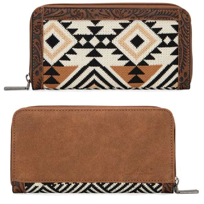 Montana West TAPESTRY Aztec Collection Wallet Brown