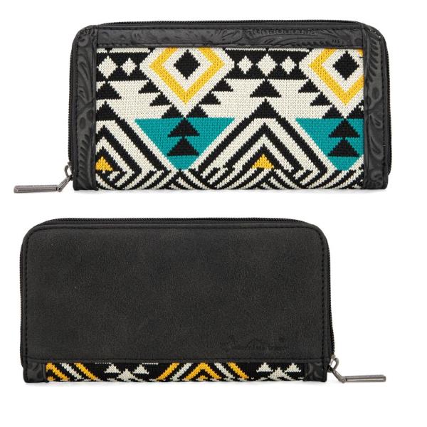 Montana West Tapestry Aztec Collection WALLET Black